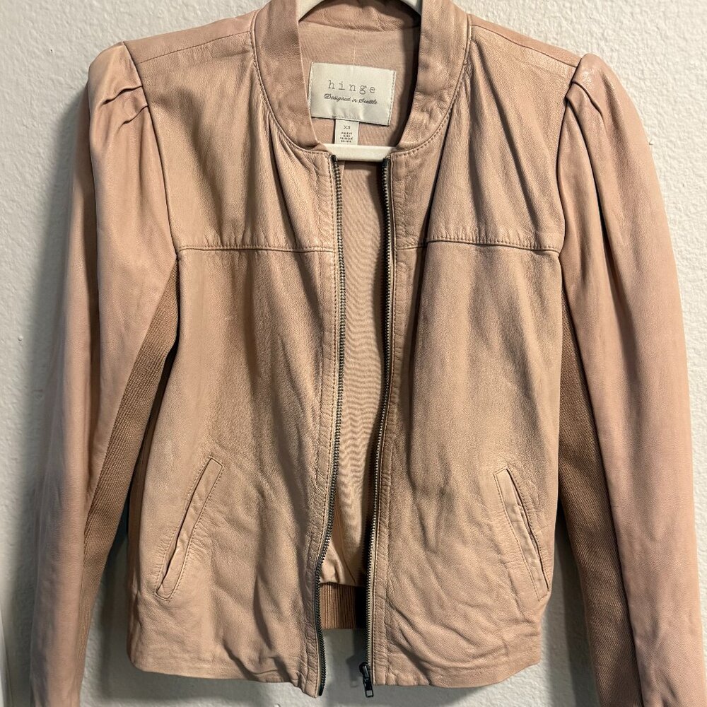 Hinge Pink Leather Jacket – Size XS